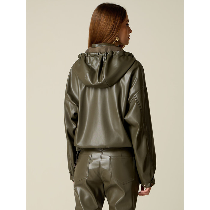 Oltre - Giubbotto con cappuccio e tasche - Verde militare