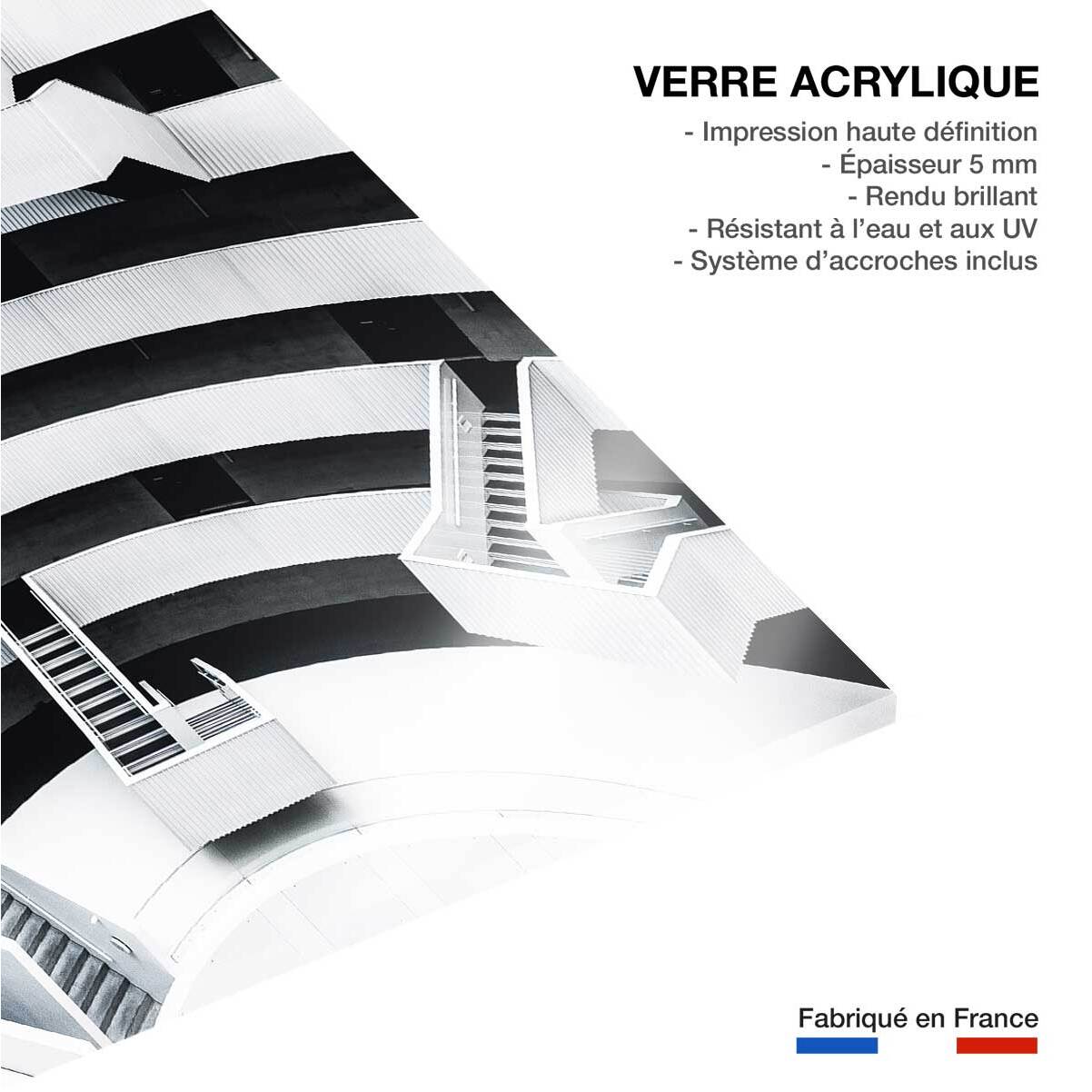 Tableau architecture escalier suspendu  Tableau plexiglas