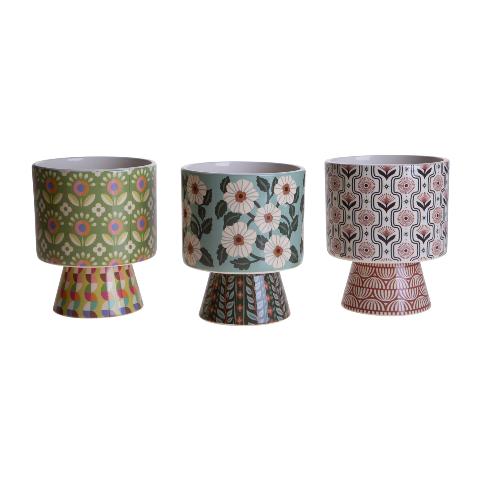 Set 3 vasi con base - 12,2xH15,5x12,2cm - Pezzi 2 - Bianchi Dino SpA