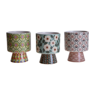 Set 3 vasi con base - 12,2xH15,5x12,2cm - Pezzi 2 - Bianchi Dino SpA