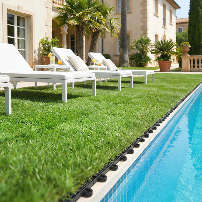 Gazon synthétique artificiel set de 22 dalles carreaux 30 x 30 cm ép. confort 2,5 cm à emboîter vert