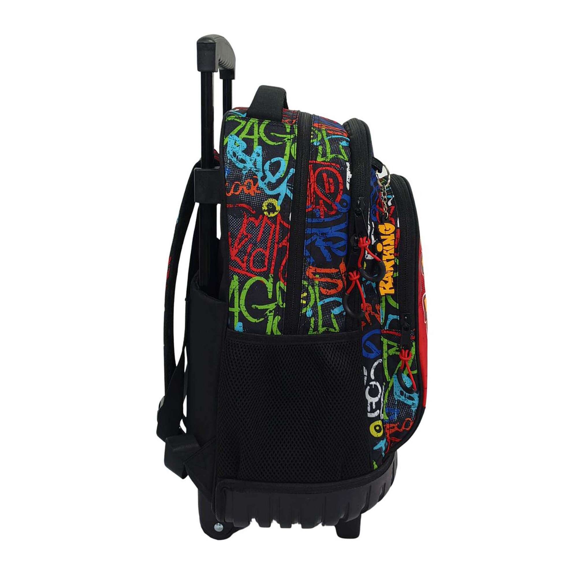 Trolley Fjo Compacto Doble Cuerpo Gran Capacidad Ranking Grafitti. Espaldera y tirantes ajustables y acolchados.