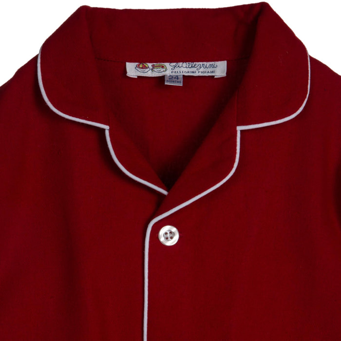 PIGIAMA BABY in flanella bordeaux