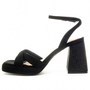 Sandalias de Tacón - Negro - Altura: 10 cm