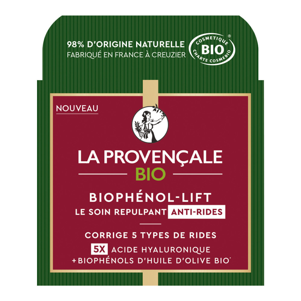 La Provençale Biophénol-Lift - Crème Correctrice Booster Fermeté Anti-Rides & Fermeté - Olive violette - Biophénols & Acide hyal