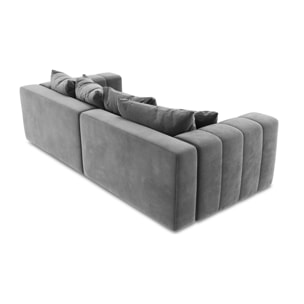 Canapé modulable "Marcel" 4 places en velours gris