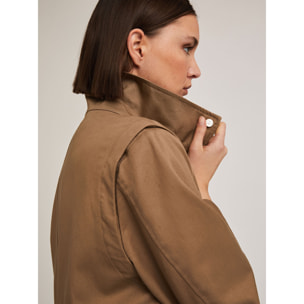 Motivi - Parka misto lyocell con maniche staccabili - Marrone