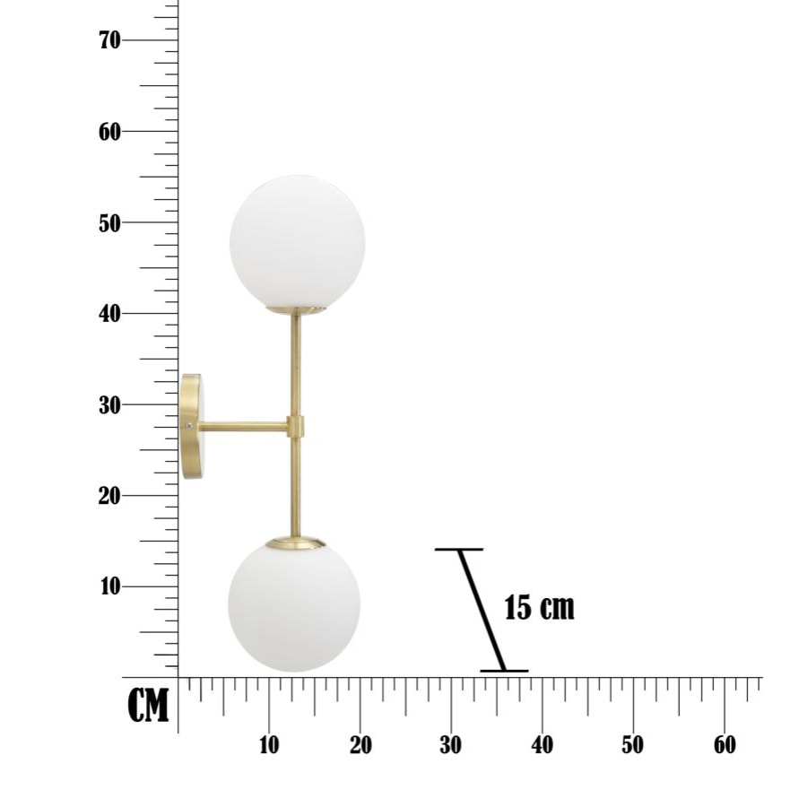 LAMPADA DA MURO GLAMY DOPPIA CM 15x21x55