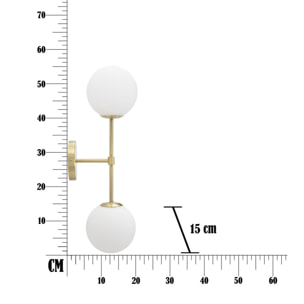 LAMPADA DA MURO GLAMY DOPPIA CM 15x21x55