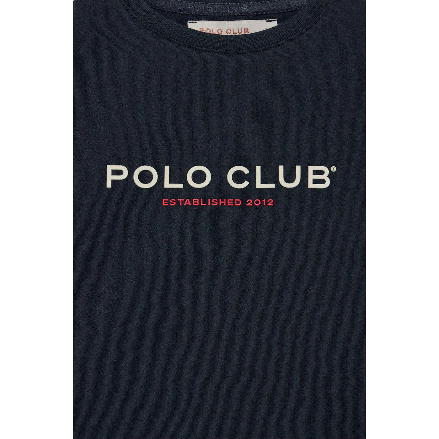 Maglietta basic blu marino con logo in gomma Polo Club