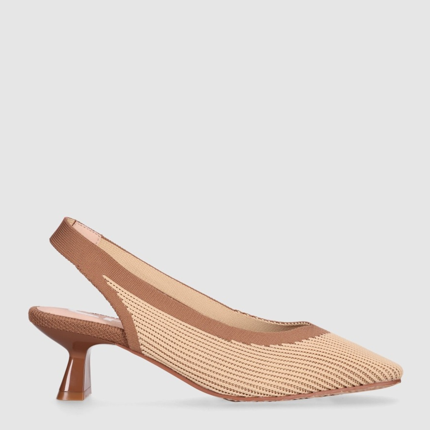Zapatos de Tejido - Beig - Tacón: 4 cm