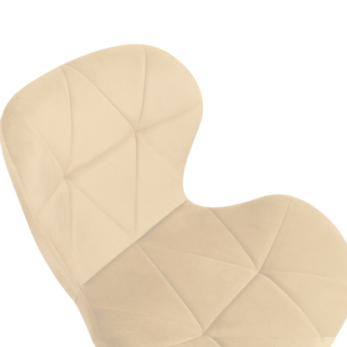 Chaises Daisy en velours et pieds noirs - Crème