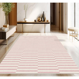 Alfombra de vinilo Ritmus Pink 200x266 cm -PVC antideslizante, vinilica para cocina o salón, lavable, estilo abstracto