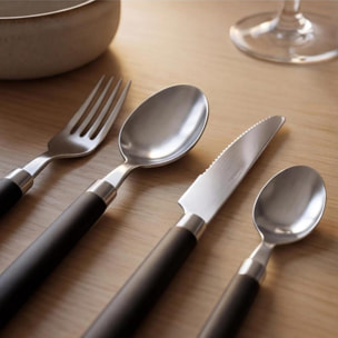 Set 24 Posate in Acciaio Inox 18/10, lavabile in lavastoviglie, design materico, Intrecci