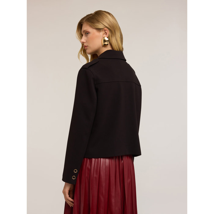Motivi - Chaqueta de mezcla de viscosa con solapas - Negro