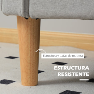 Sofá de 2 Plazas con Espacio de Almacenamiento, Sofá Moderno de Terciopelo con Patas de Madera, Respaldo Capitoné, para Salón, Dormitorio, Oficina, 117x62x78 cm, Gris Claro