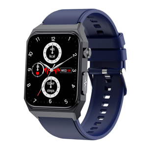 Smartwatch E530 con rilevamento della glicemia, monitor per la pressione sanguigna e O2. ECG con misurazione sul petto. Schermo da 1,91.