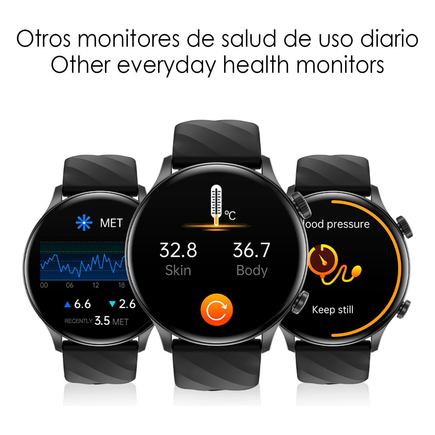 Smartwatch ZW63 con llamadas bluetooth, termómetro, glucosa en sangre y corona multifunción.