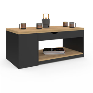 Table basse Elina relevable bois et noire