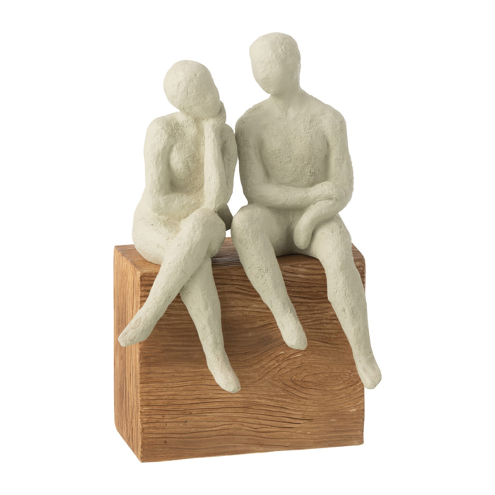 J-Line Figurine Couple - polyrésine - blanc classé/naturel