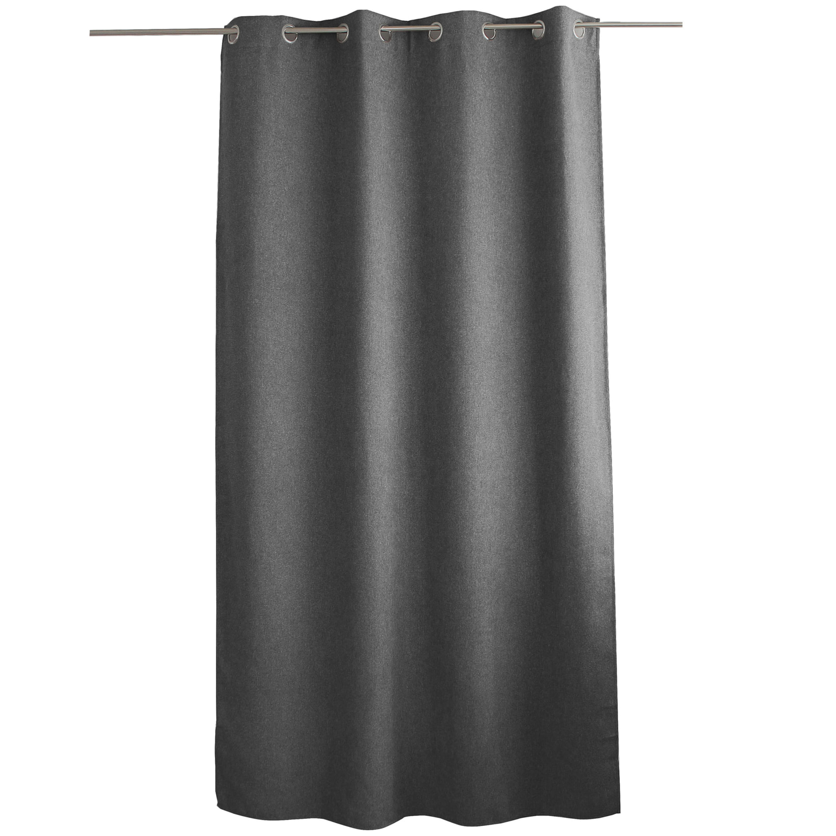 Rideau à oeillets en velours chenillé - Gris Foncé