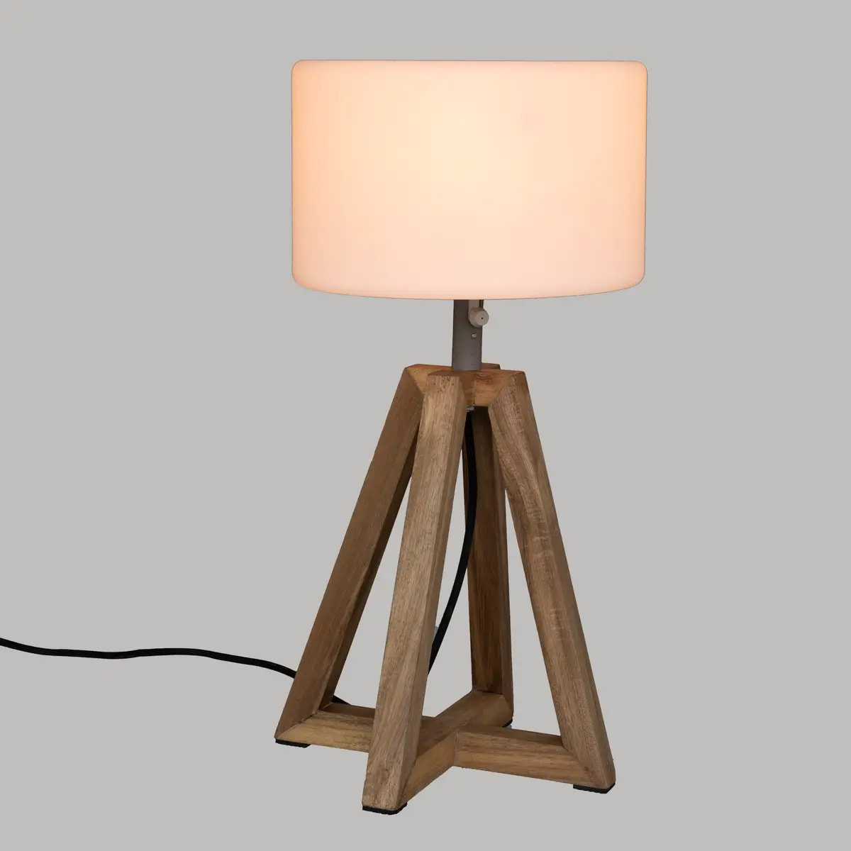 Lampes à poser d'extérieur "Matia" - bois d'acacia - marron caramel - H59 cm