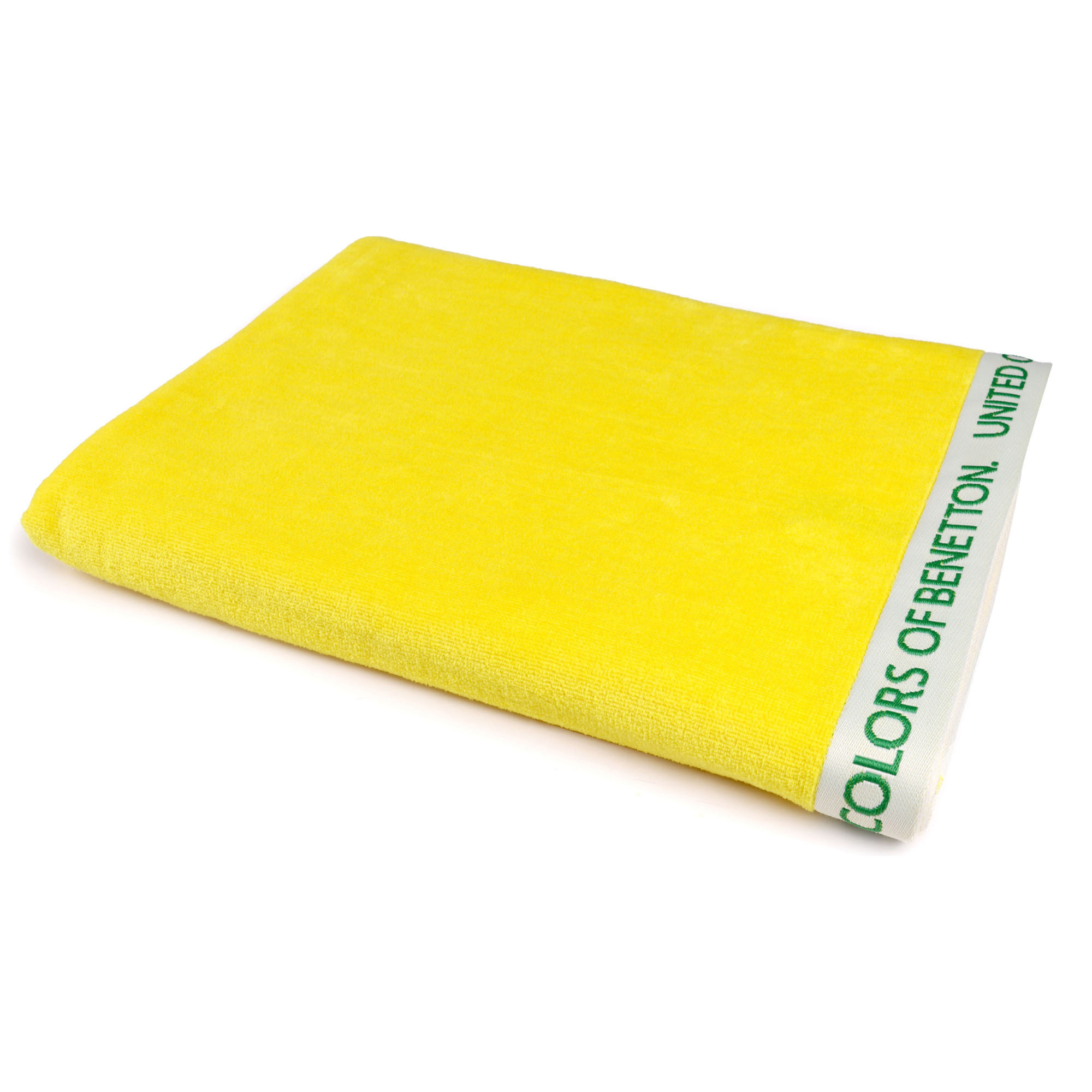 SET 2 TOALLA DE PLAYA 90X160CM 380GSM VELOUR 100%ALGODON AMARILLO  BENETTON