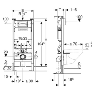 Pack WC Bati Geberit + WC sans bride Swiss Aqua Technologies + Abattant softclose + Plaque