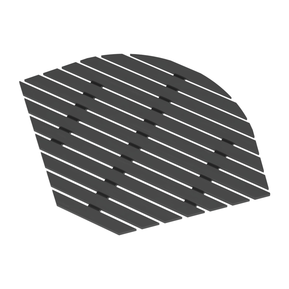 Caillebotis en Bois Composite Gris pour Cabine 1/4 de cercle - Dimensions 80,4 x 80,4 cm
