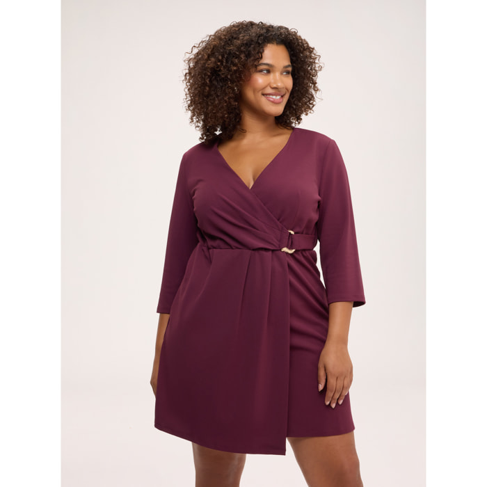 Fiorella Rubino - Vestito wrap dress con fibbia - Bordeaux