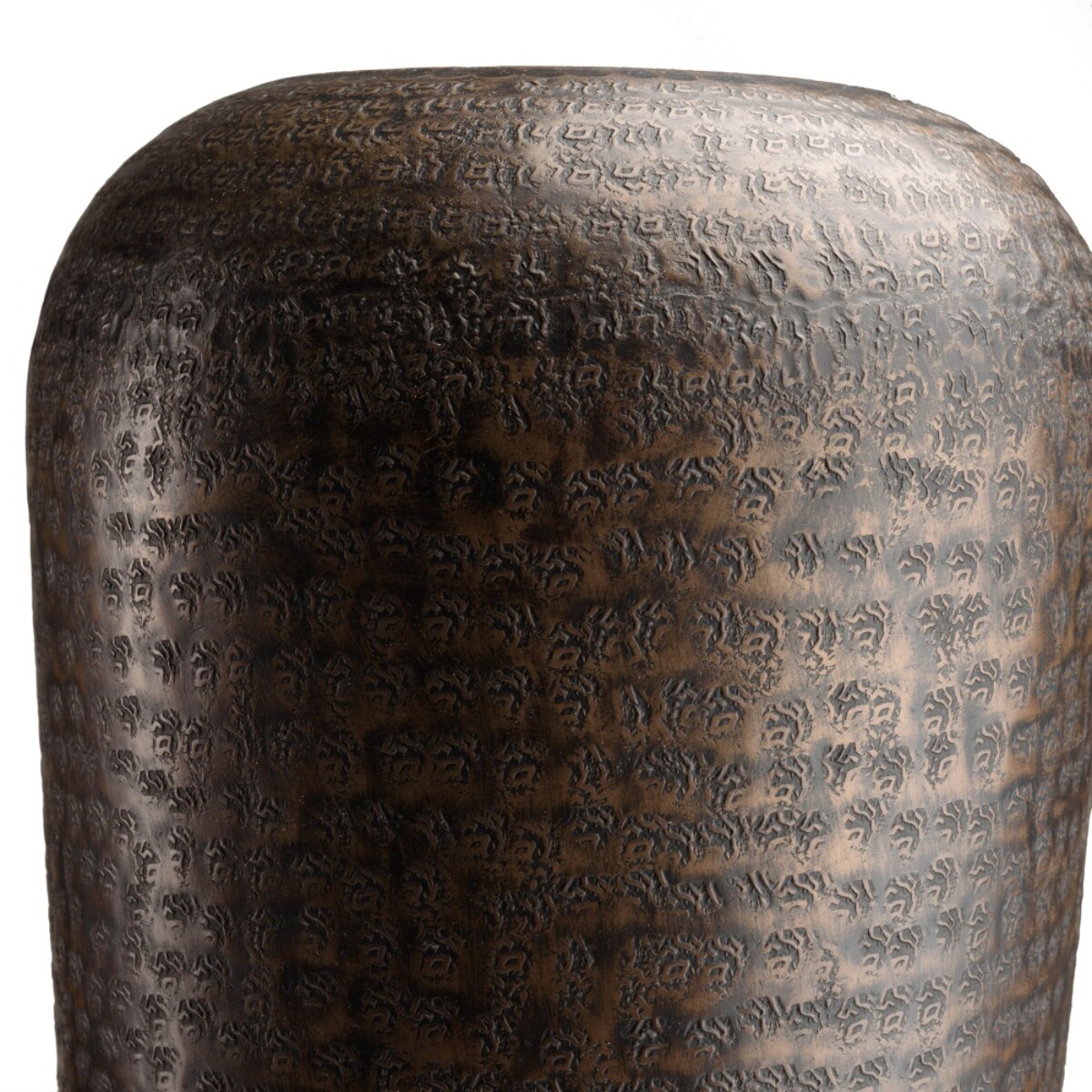 HONORE - Vase aluminium 30x85cm avec gravure couleur cuivre noir