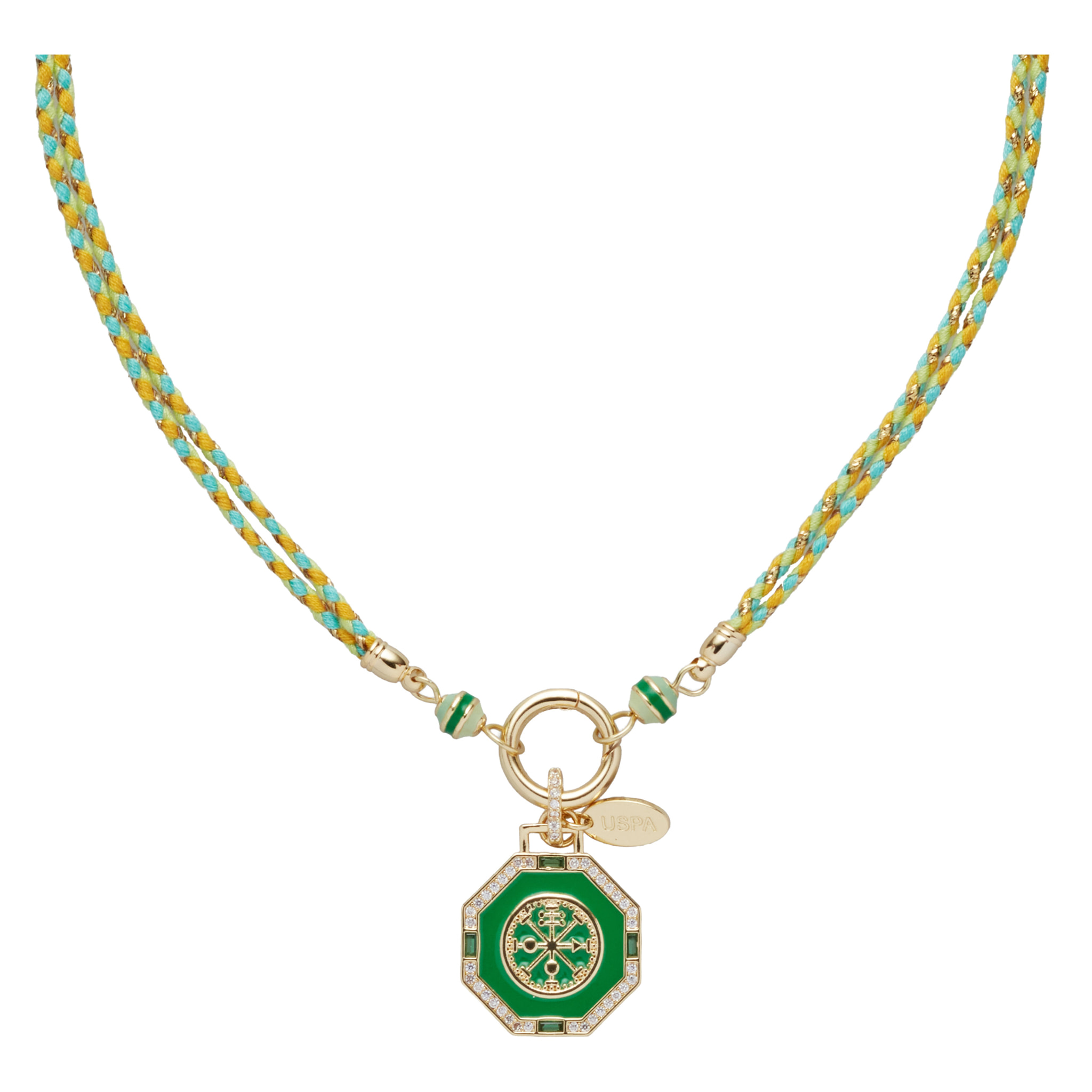 Collana U.S. Polo Assn. In cordino di cotone giallo
