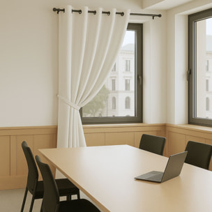 Rideau 100% Occultant Ignifugé M1 Non Feu Ecru - Ecru