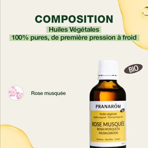 Pranarom - Huile Végétale de Rose musquée - Bio - 50 ml