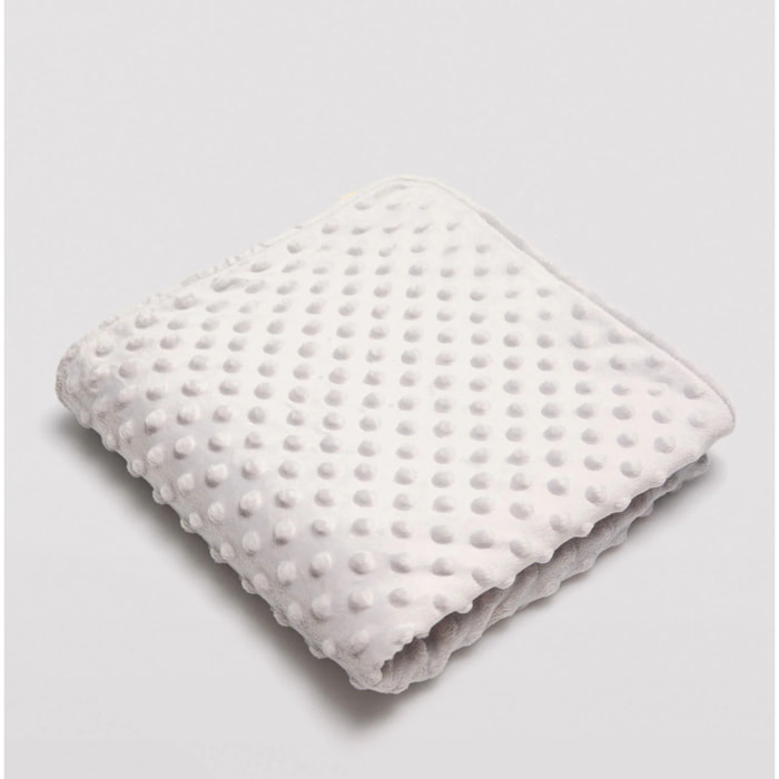 Copertina per neonato a pois grigio perla