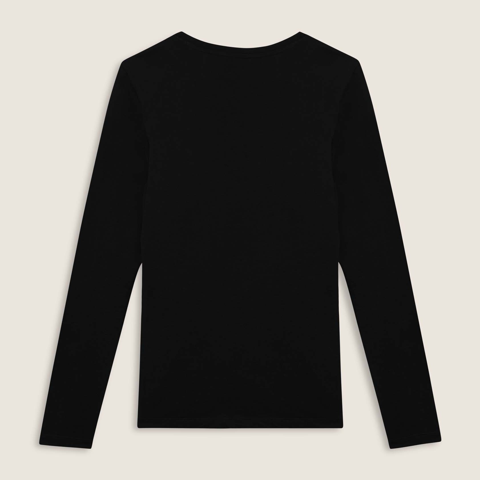 T-shirt da donna a manica lunga con fondo stondato