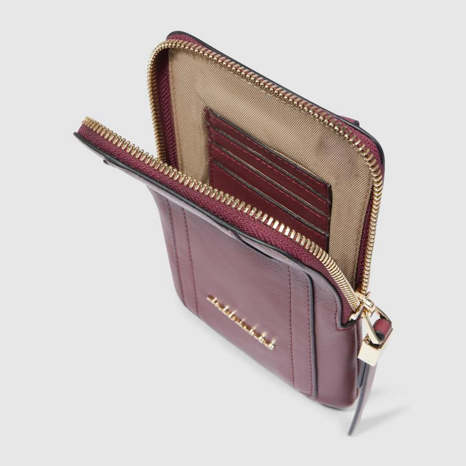 Piquadro Porta telefono da collo in pelle con porta carte di credito, schermato con protezione RFID