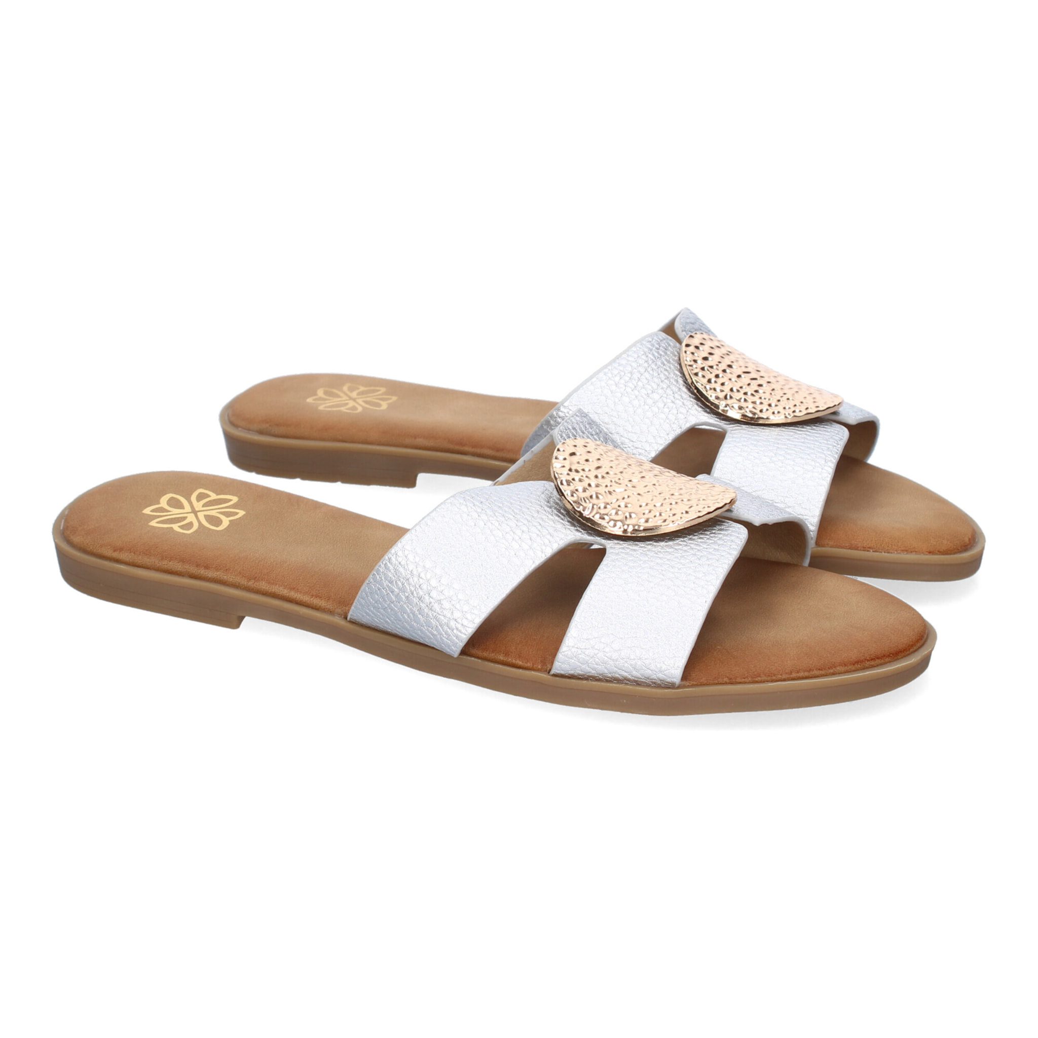 Sandalia Planas de Mujer, Comodas y Elegantes con Diseño Moderno con Adorno en la Pala