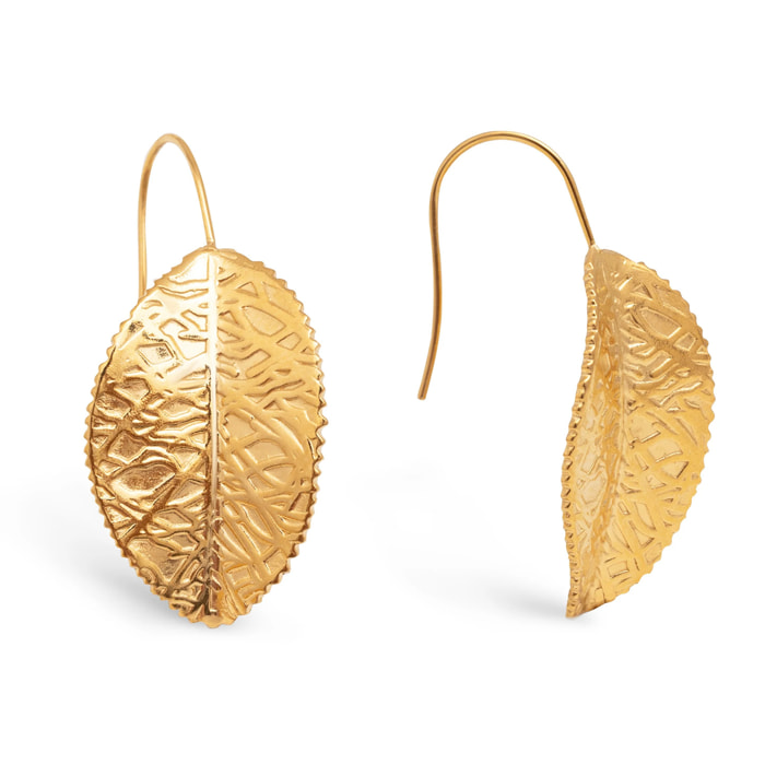 Orecchino Sheet in Acciaio Placcato Oro