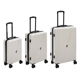 Set de 3 valises ABS 8 roues argile