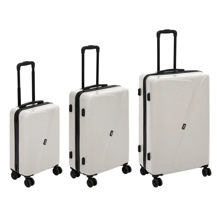 Set de 3 valises ABS 8 roues argile