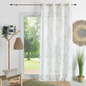Voilage imprimé 'Bambou' - Vert Olive