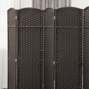 Biombo de 6 Paneles 240x170 cm Separador de Ambientes Plegable Biombo Separador de Ambientes para Salón Dormitorio Oficina Marrón