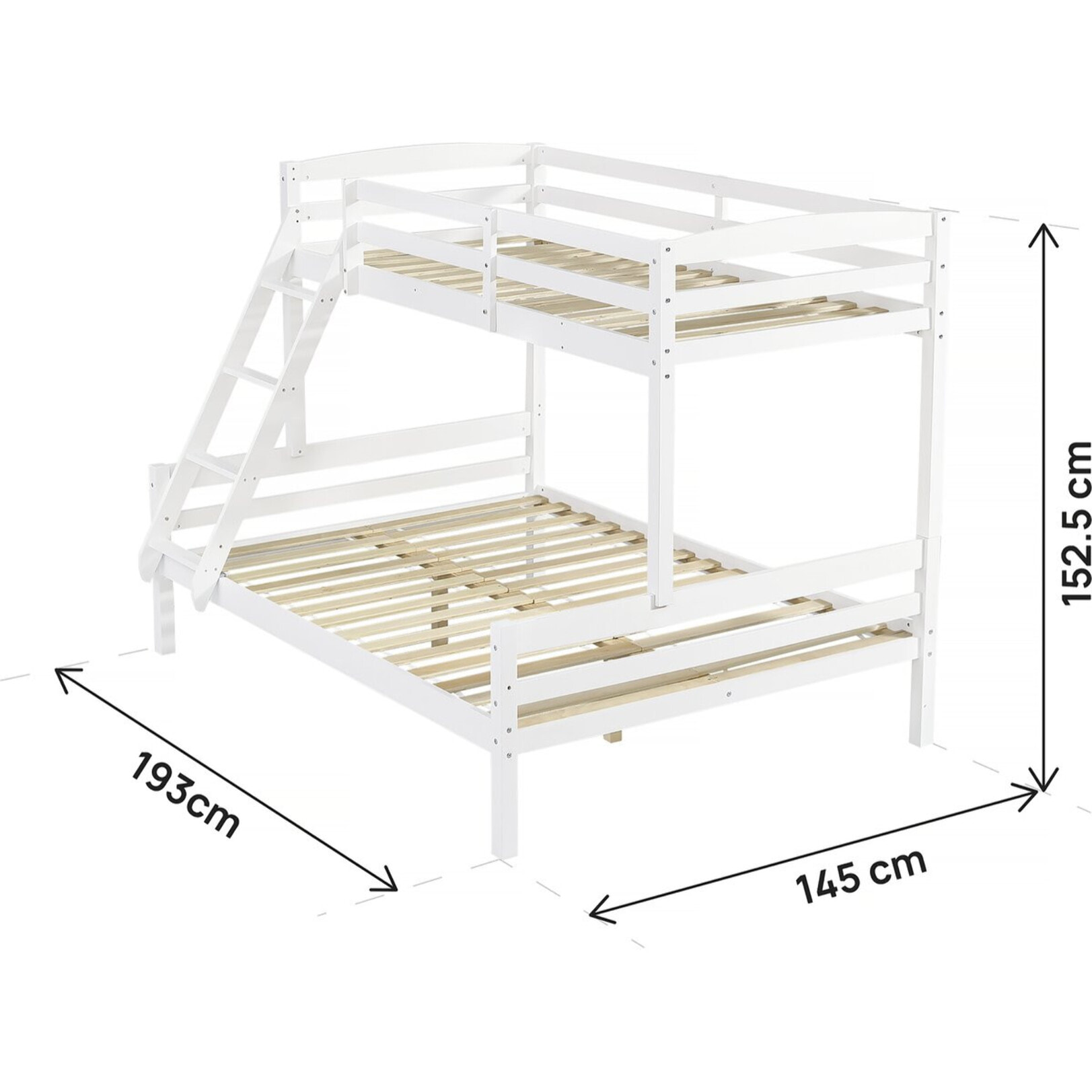 Lit Superposé en bois enfant  "Léa" - Blanc