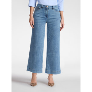Elena Mirò - Jeans cropped de pierna ancha - Light - blue