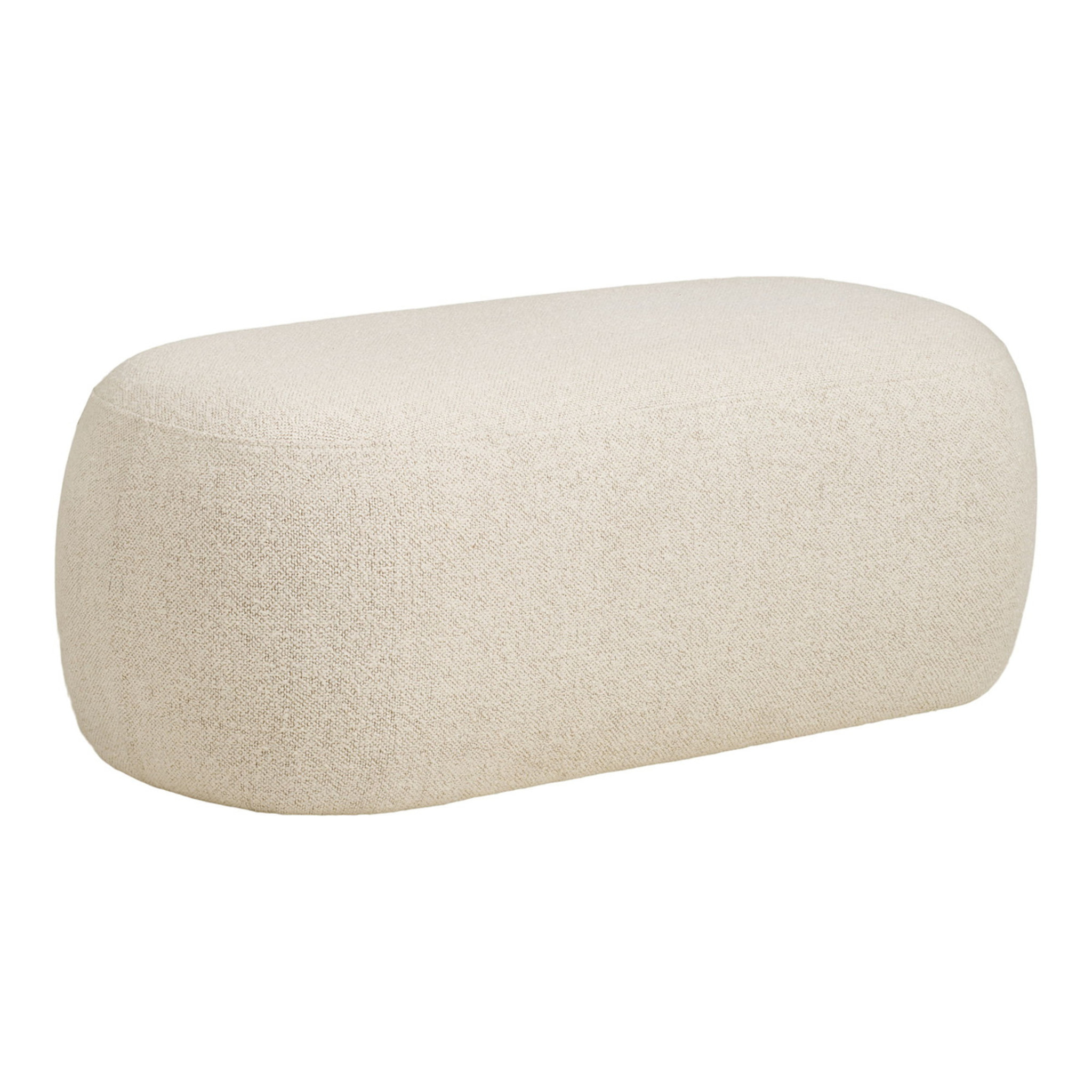 Blossomville - Panca in bouclé sabbia con gambe in pino 100x50x38 cm