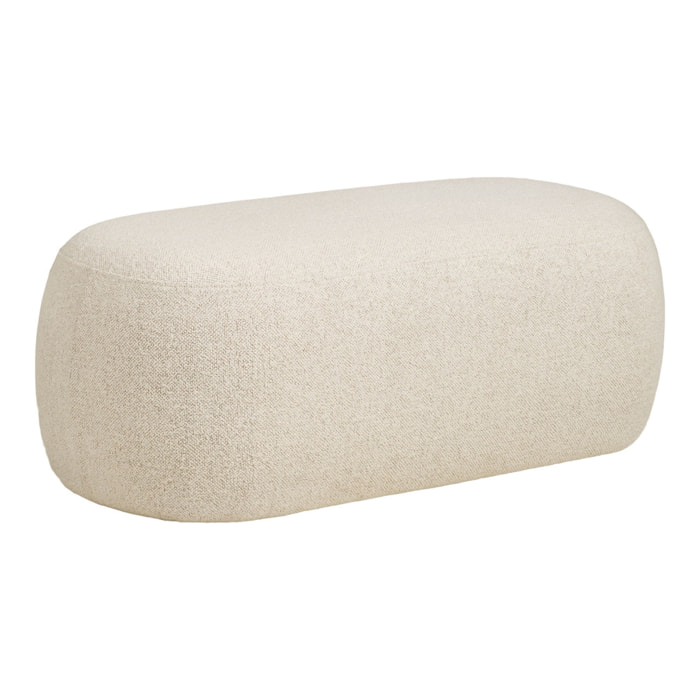 Blossomville - Panca in bouclé sabbia con gambe in pino 100x50x38 cm