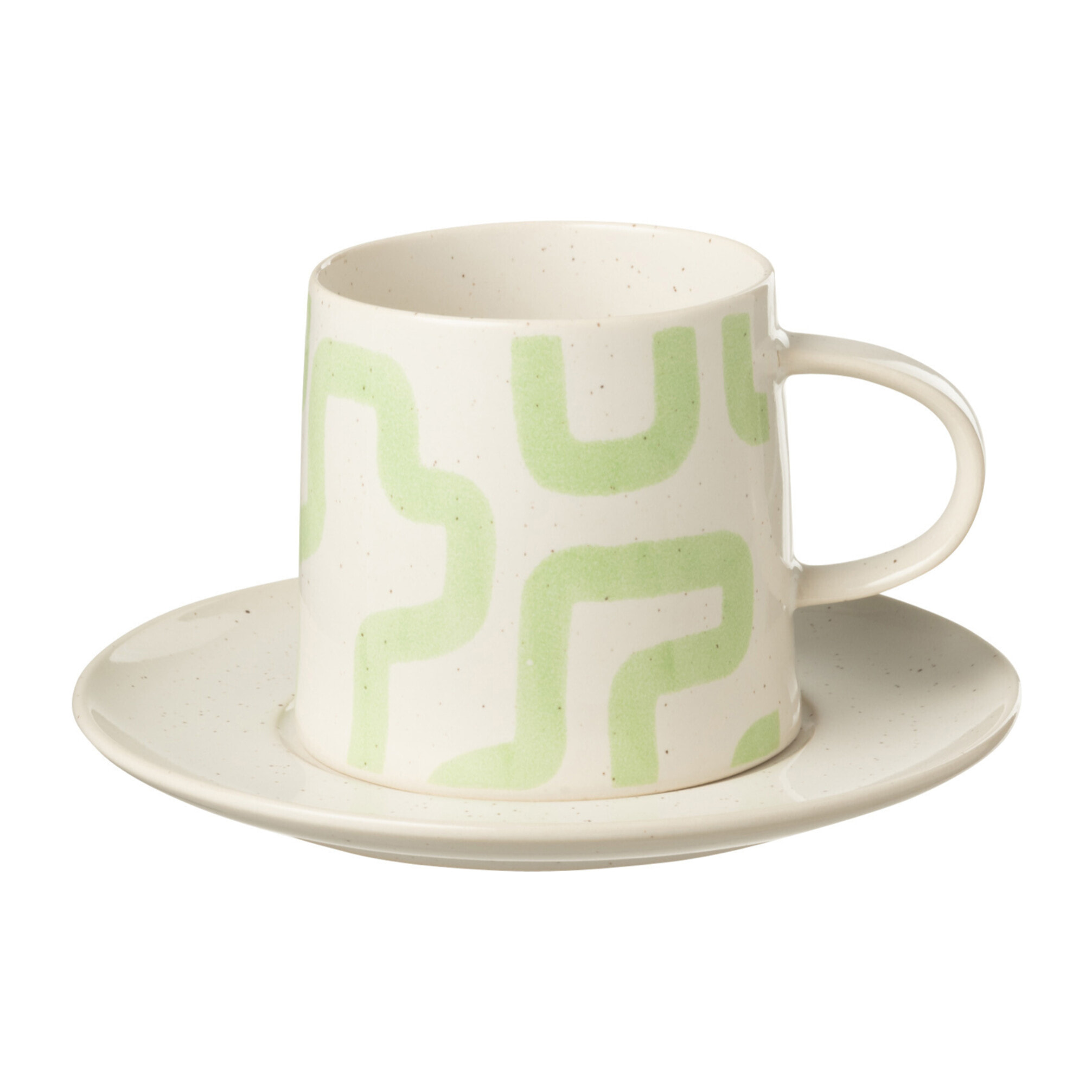 J-Line Tasse+Sous-Tasse Forme Porcelaine Vert