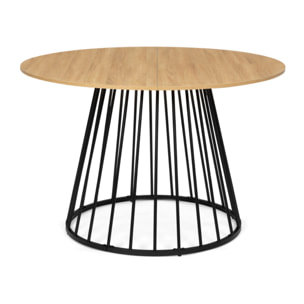 Table repas ronde Adelle 110 cm - Bois - Noir