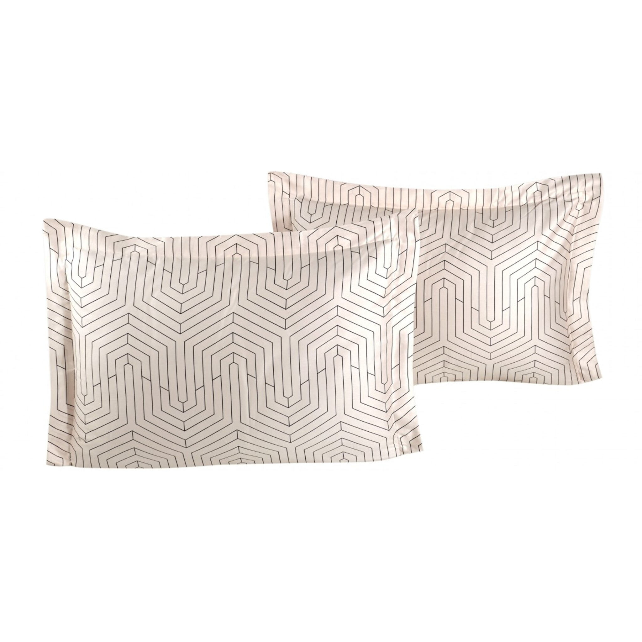 Lot de 2 Taies d'oreiller satin de coton imprimé